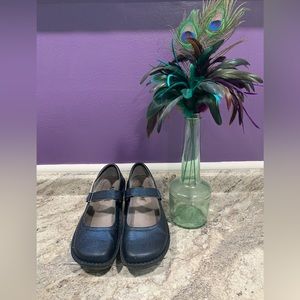 Alegria Women's Grid Blue Belle Leather Mary Jane Shoes Size 38 EU/8/8.5 US